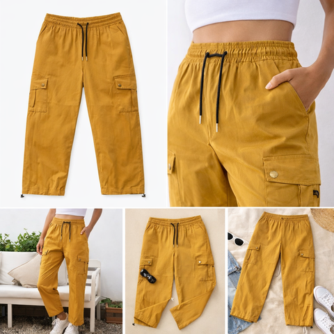 Casual Cargo Jogger Pants — Pure Cotton Comfort with Utility Style