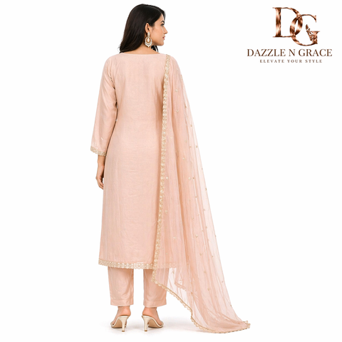 Lavender Pearl Embroidered Salwar Suit with Dupatta