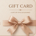 Gift card with 'Dazzle N Grace' logo and design on a beige background