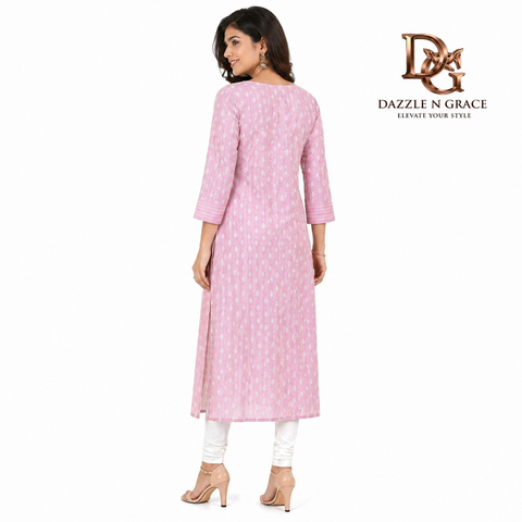Chikankari Embroidered Long Kurti