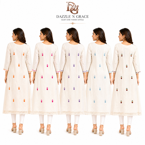 Hand Embroidered Cotton Kurti
