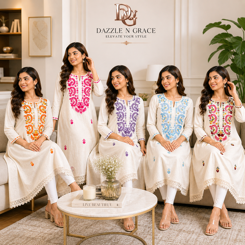 Hand Embroidered Cotton Kurti