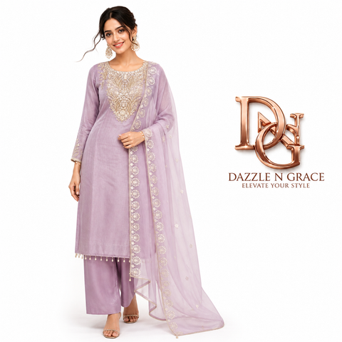 Crimson Red Embroidered Salwar Suit with Embellished Neckline & Dupatta | Festive Ethnic Wear