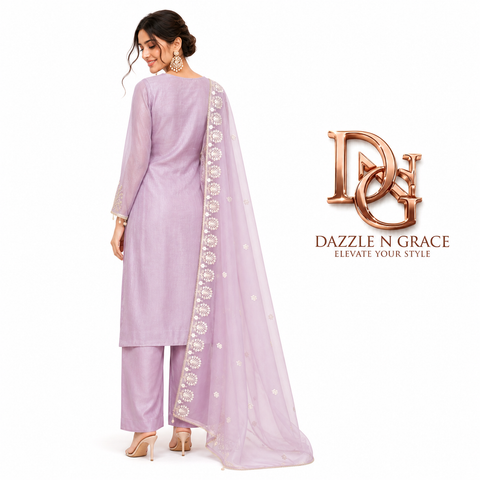 Crimson Red Embroidered Salwar Suit with Embellished Neckline & Dupatta | Festive Ethnic Wear