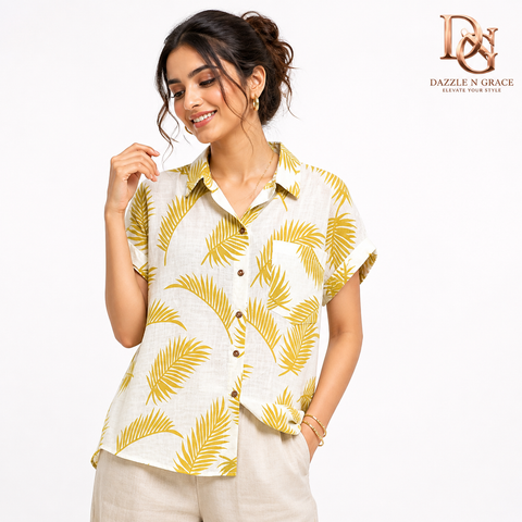 Thailand Leafy Print Casual Rayon Shirt — Bold Botanical Patterns in 5 Colours