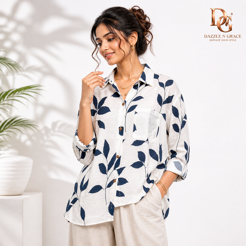 Thailand Leafy Print Casual Rayon Shirt — Bold Botanical Patterns in 5 Colours