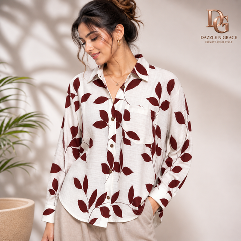 Thailand Leafy Print Casual Rayon Shirt — Bold Botanical Patterns in 5 Colours