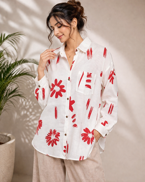 Thailand Leafy Print Casual Rayon Shirt — Bold Botanical Patterns in 5 Colours
