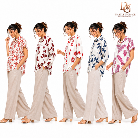 Thailand Leafy Print Casual Rayon Shirt — Bold Botanical Patterns in 5 Colours