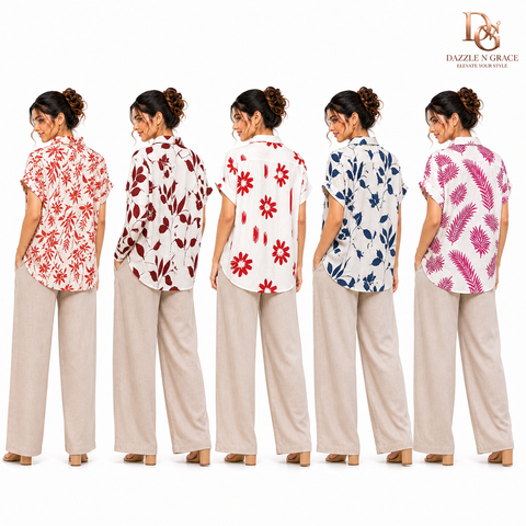 Thailand Leafy Print Casual Rayon Shirt — Bold Botanical Patterns in 5 Colours