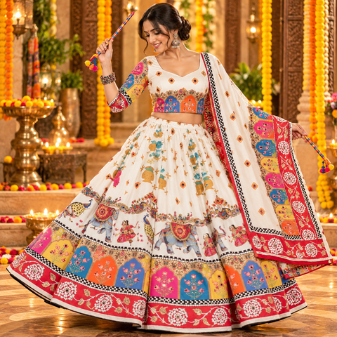 Garba Special Printed Chaniya Choli with Dupatta | Navratri Collection