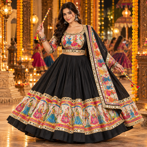 Garba Special Printed Chaniya Choli with Dupatta | Navratri Collection