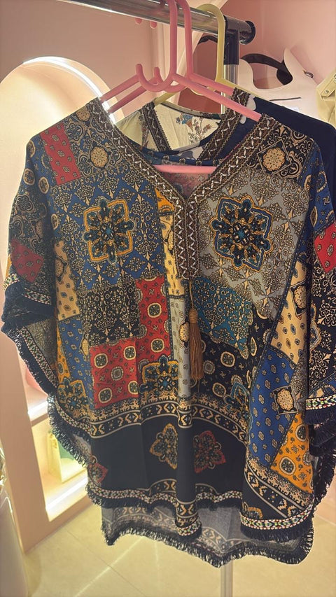 Multicolor Patchwork Kaftan