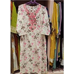 Ivory Floral Embroidered Salwar Suit with Dupatta | Elegant Festive Ethnic Wear for Women