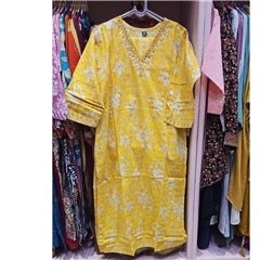 Sunshine Yellow White Floral Salwar Suit with Embellished V-Neck & Dupatta | Festive Ethnic Wear