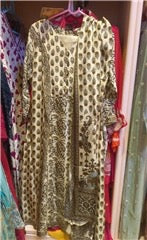 Cream & Brown Hand Block Print Cotton Kurti with Paisley Motifs & Dupatta | Ethnic Casual Wear