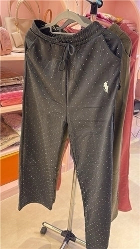 Thailand Bling Bling Crystal-Studded Wide Leg Pants — Glamour Meets Comfort