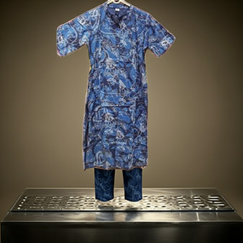 Indigo Floral Printed Coord Set | Shirt-Style Button Front | Casual Travel Daywear