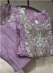 Crimson Red Embroidered Salwar Suit with Embellished Neckline & Dupatta | Festive Ethnic Wear