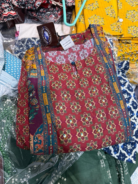 Kasa Maroon Embroidered & Printed Salwar Suit with Pant Set | Festive Ethnic Wear for Women