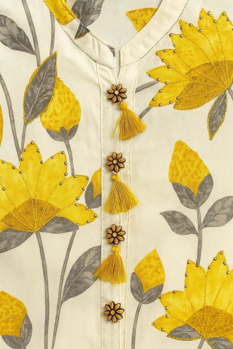 Aesha Floral Printed Long Dress / Kurti