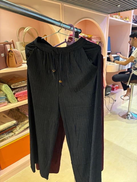 Fata Fata Distressed Crystal Pants — Edgy Glam in Lightweight Polyester
