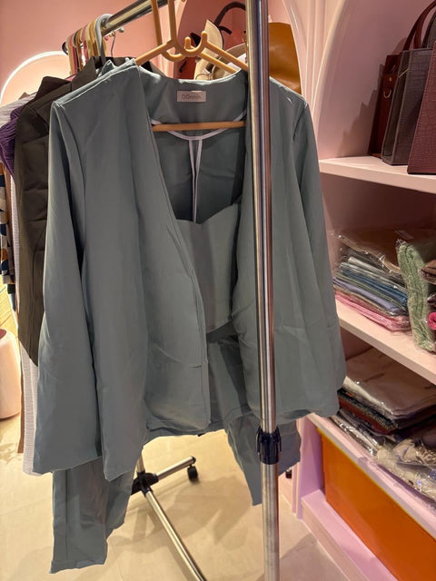 Pastel Green Three-Piece Co-Ord Set (Top, Jacket &amp; Pants)