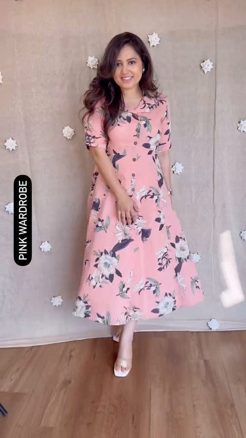 Swarit Floral Printed Shirt Dress